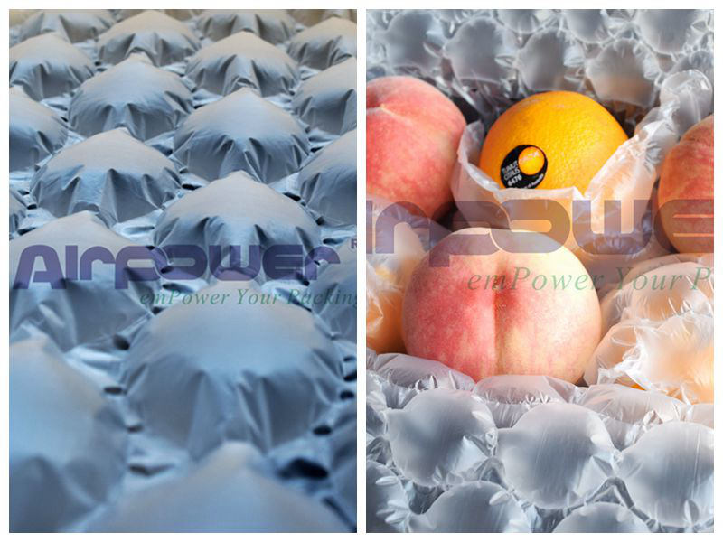 葫蘆球緩沖氣墊卷膜充氣水果防震快遞填充袋氣泡粒生產廠家