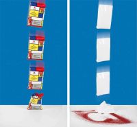 織物/BOPP袋（左方）可以從高達(dá)六米的地方跌落而不破損。